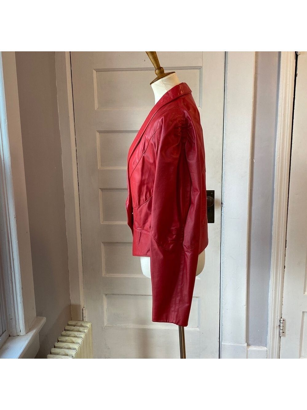 Vintage The Leather Ranch Red Genuine Leather Jacket, Size 3 - Picture 5 of 17